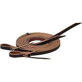 Weaver Leather Skirting Leather Split Reins, 7-feet Long Western Reins for Horses for Trail Riding, and More, Durable Equine Supplies, Dark Oil