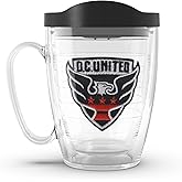 Tervis Classic Tritan 16oz Classic Mug with Travel Lid | MLS D.C. United - Primary Logo | Made in America, BPA/PFAS Free, Double-Wall Vacuum Insulated, Keeps Drinks Hot