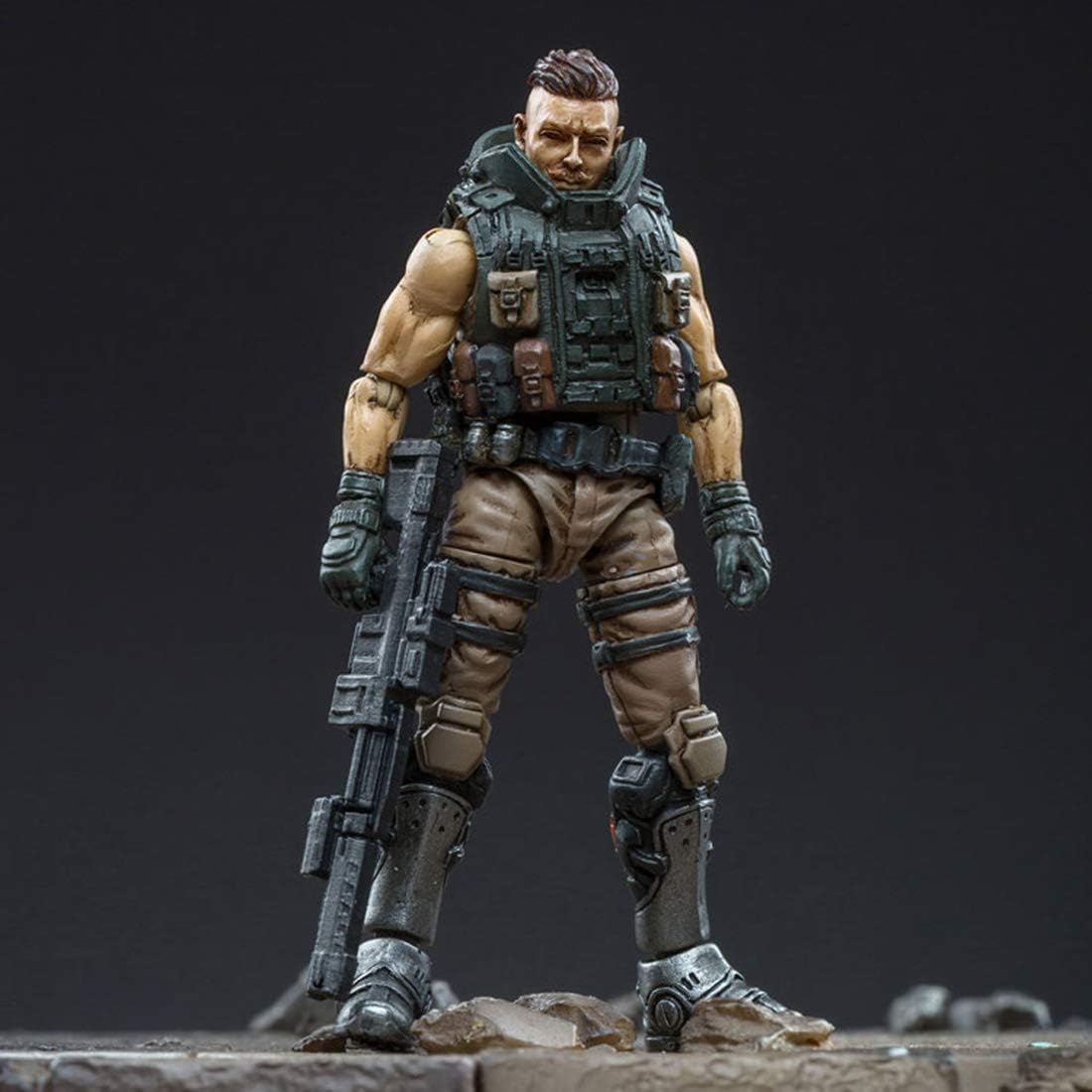 Action Figure, 3 Inch 1:24 Scale Military Soldier Model Playset - Guard Shield Soldier with Equipment 3D Gen.5 Male Stormtroopers