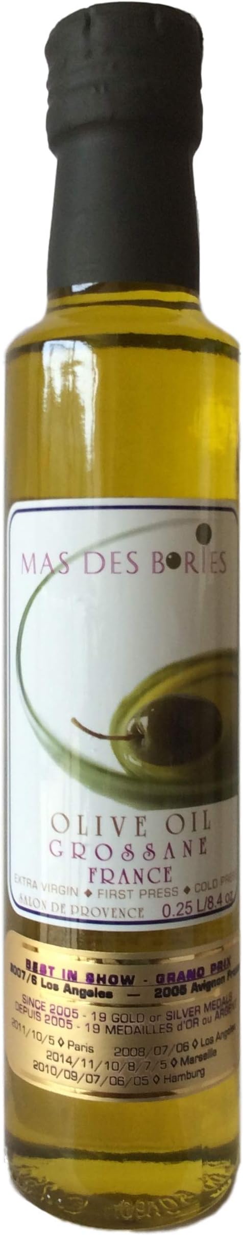 Mas Des Bories Grossane 100% Provence France Extra Virgin Olive Oil 0.25 L