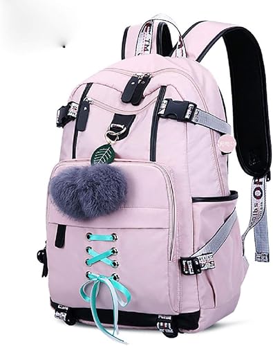 Zumzup レディースリュックサック 高校生 耐摩耗 大容量 大学生 バッグ 通学 通勤 ブラック 黒 リュック 女子 旅行 軽量 防水 リュック ブラック ピンク キャンバス 可愛い おしゃれ Zumzup レディース Amazon