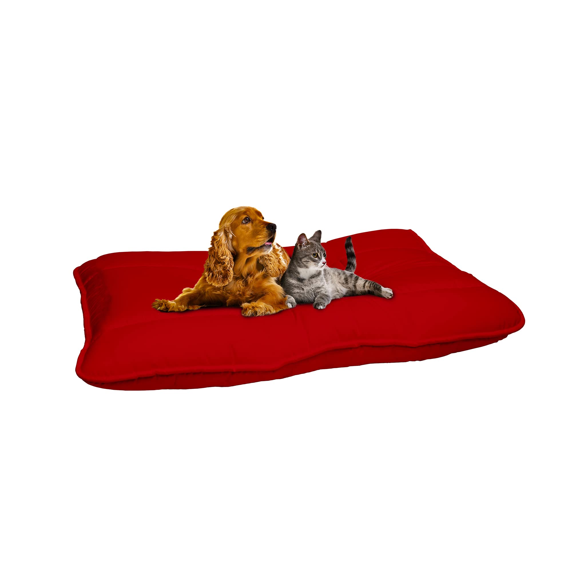 Stripey Finds Italian Bed Linen Dogs Maxy Pillow, 60 x 100 cm, Red