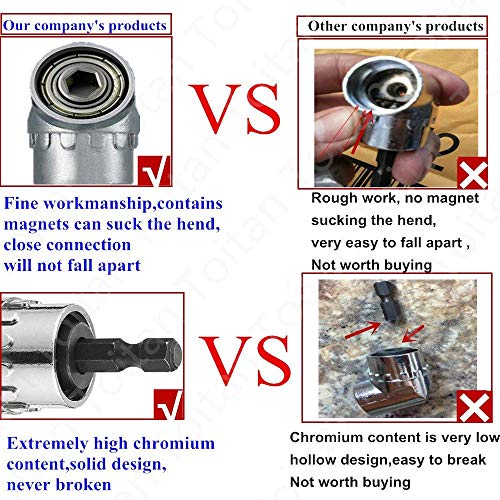 image for Toitan Right Angle Drill+Impact Grade Driver Sockets Adapter Extension