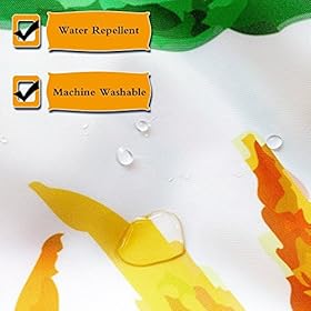 JAWO Rustic Wood Shower Curtain, Life is Better at The Beach on Blue Teal Wooden Seashell Starfish Coastal Shower… 619t6 EADhL