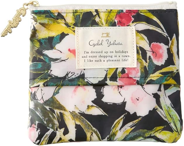 Amazon シャレールヤハタ 日本製 ティッシュポーチ 化粧ポーチ 花柄 ポーチ ティッシュ ティッシュ入れ ティッシュケース サニタリーポーチ ホワイトデー ミニコスメ ハンカチ入れ ウェーブフラワー ブラック Cyalel Yahata シャレールヤハタ ポーチ