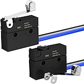 Joinfworld Micro Switch with Lever Waterproof IP67 Sealed Roller Lever Limit Switch SPDT 3 PIN Pre-Wired Micorswitch 5A 250VAC -2PC