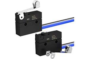 Joinfworld Micro Switch with Lever Waterproof IP67 Sealed Roller Lever Limit Switch SPDT 3 PIN Pre-Wired Micorswitch 5A 250VAC -2PC