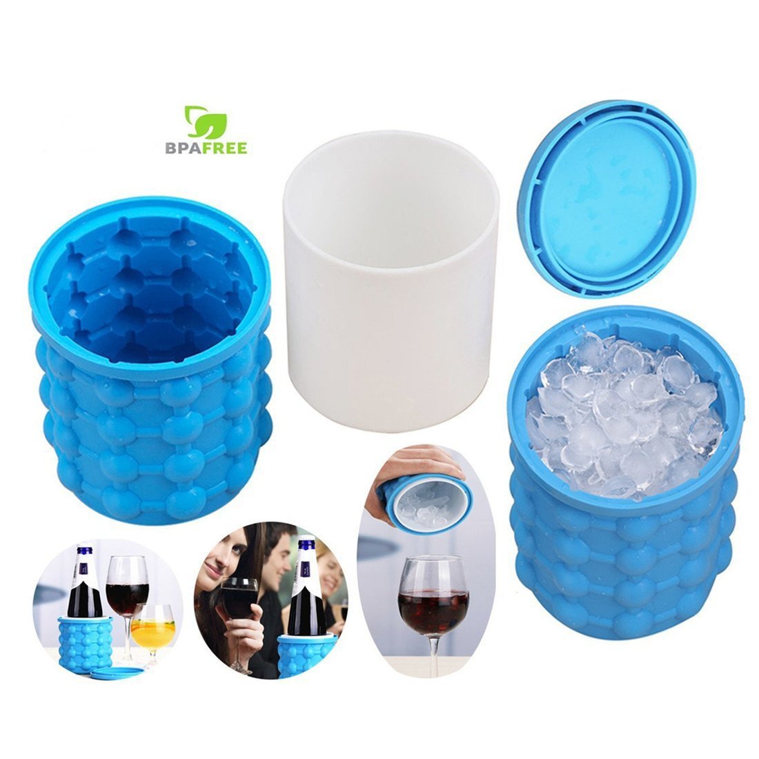 VIEEE - Cubitos de hielo de silicona, moldes de cubitos de hielo ...