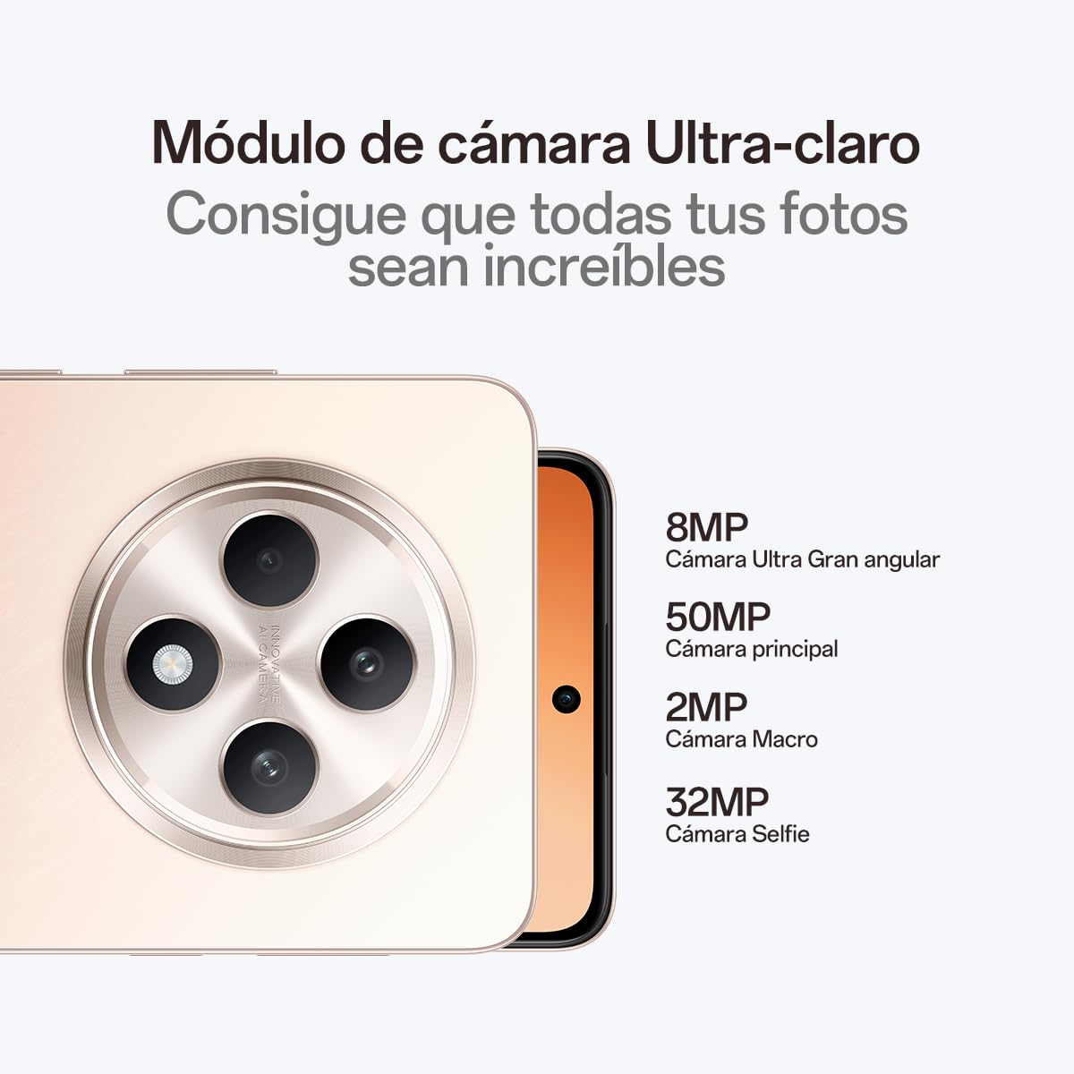 OPPO Reno12 F 5G (GSM, Versión Internacional) CPH2637 | Smartphone Android 14 desbloqueado con doble SIM de 6,67 pulgadas, 256 GB de almacenamiento + 8 GB de RAM (naranja)