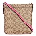 Coach Signature North South Crossbody Khaki Dahlia Pink F35940 Swingpack