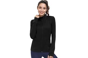 Dolcevida Womens Sports Jackets Zip Up Workout Yoga Jacket with Pockets