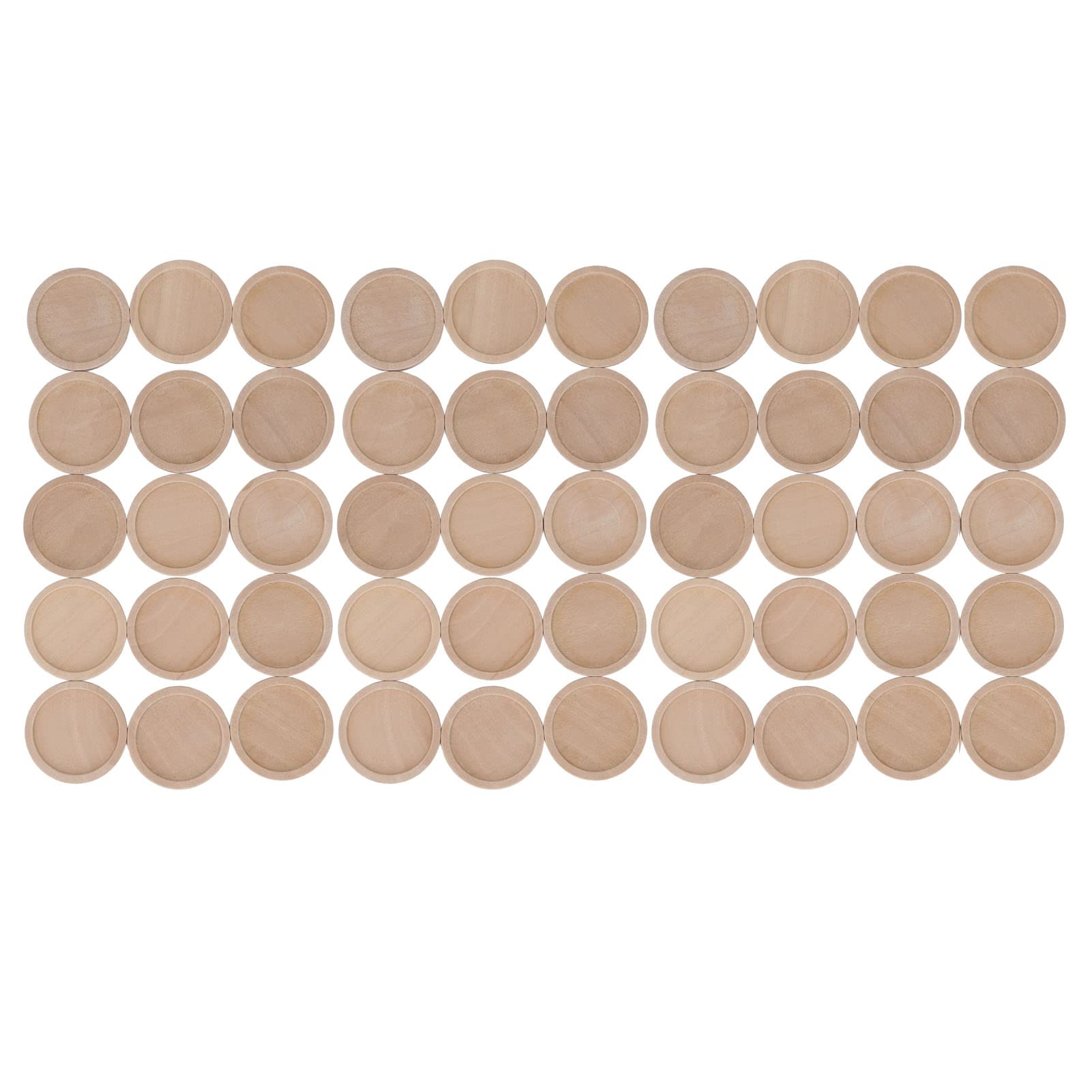 Pssopp 50pcs Wooden Pendant Trays Round 30mm DIY Wood Bezel Pendant Bases Blank Cabochon Settings for Jewelry Making Craft Photo Frame Necklace Keychain