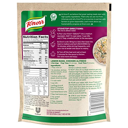 Knorr Selects Rice Side Dish, Roasted Garlic Alfredo, 5.9 oz (Pack of 8)