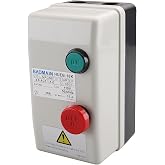BAOMAIN Magnetic Starter Switch HUEB-16K AC 110V 12.5A-18A 3-Pole | Enclosed AC 110V Starter with ON/OFF Push Buttons for Controlling Motors, Pumps &amp; Compressors