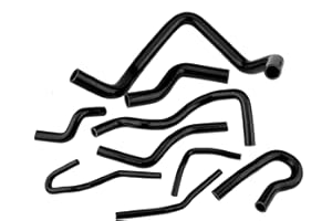 ARAMOX 9pcs Silicone Auto Radiator Hose Kit, Coolant Pipe Car Radiator Hoses for D15 D16 SOHC EG/EK 1992-2000 (Black)