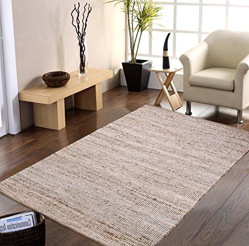 Shines LLC Natural Fiber Collection - (8'x10') 100% Natural Eco - Friendly Jute and Cotton Chenille Pattern Accent Royal Hand Woven Area Rugs