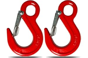 HYECEN G80 Clevis Eye Grab Hook,5/16" Heavy Duty Chain Hooks,Forged Tow Trailer Safety Hook with 4400Lbs Work Load Limit Capacity for Hauler Hitches Wrecker Truck,Clevis Grab Winch Hooks for Lifting（2pc）