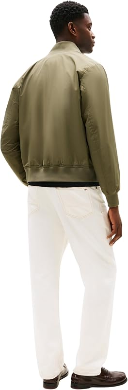 Herren Bomberjacke Packable mit Baseballkragen, Grün (Battle Green), L
