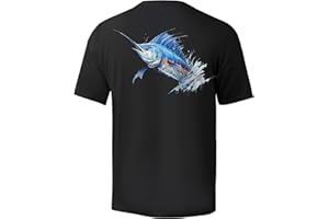 Palmyth Men's Fishing Shirt Short Sleeve Sun Protection UV UPF 50+ SPF T-Shirt