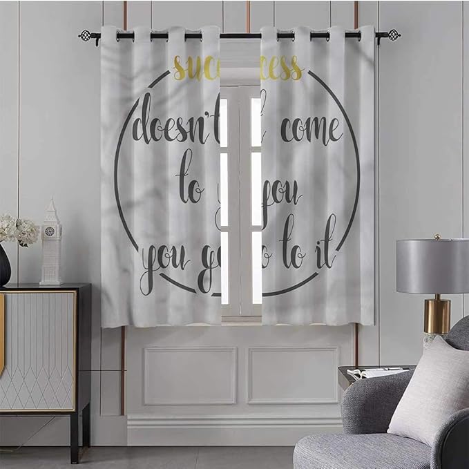 DayDayFun Curtains for Living Room Quotes,Grommet Top