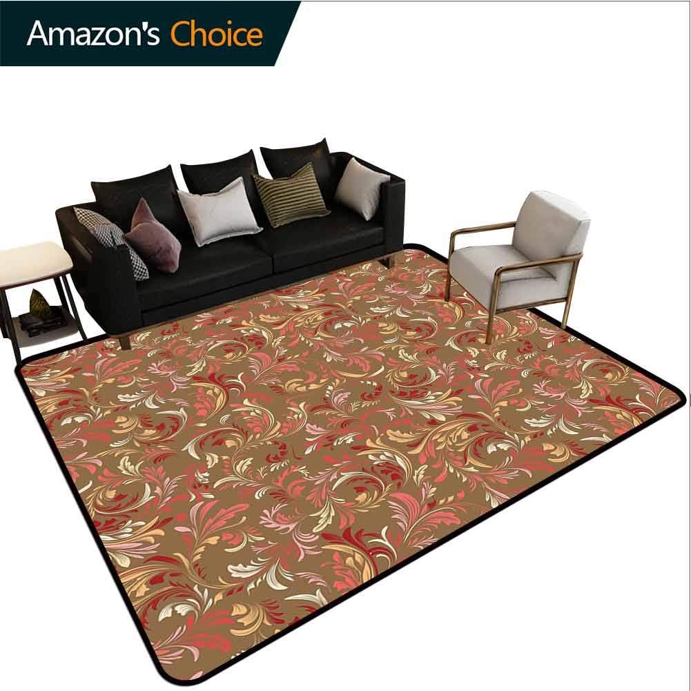 Bigdatastore Red and Brown Solid Carpet, Old Fashioned Victorian