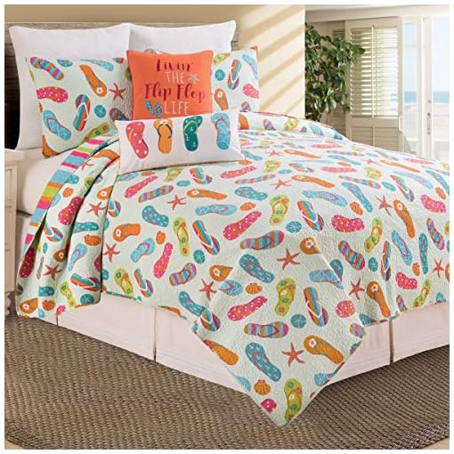 C&F Home Flip Flop Life 3 Piece King Quilt Set Coastal Tropical Beach
