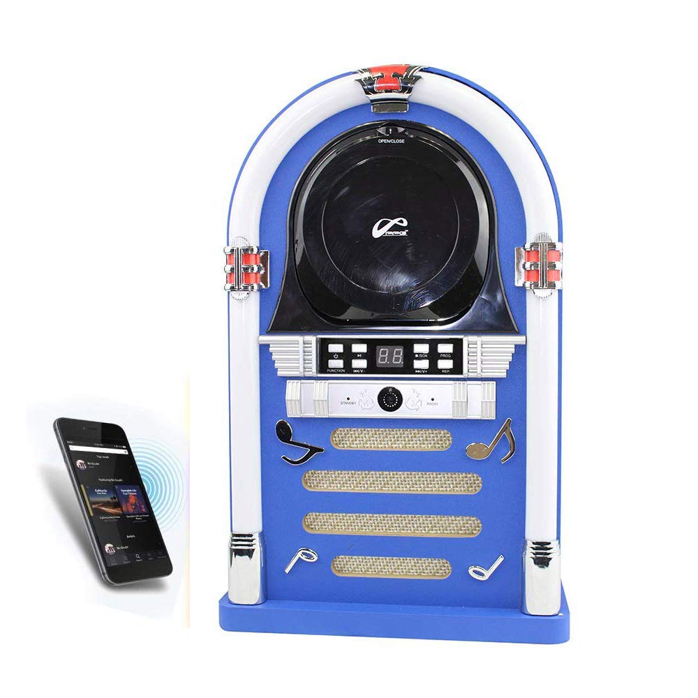 PPG Retro Desktop Jukebox With Modern Bluetooth, FrontLoading CD