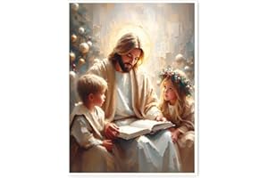 jesus wall art, christian canvas print, religious artwork, jesus picture poster, bible verse wall decor 8x10in Unframed