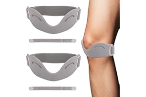 Penitue 2pcs Knee Patellar Tendon Support Strap, Silicone Patellar Tendon Support Strap Patella Knee Running Brace for Hiking