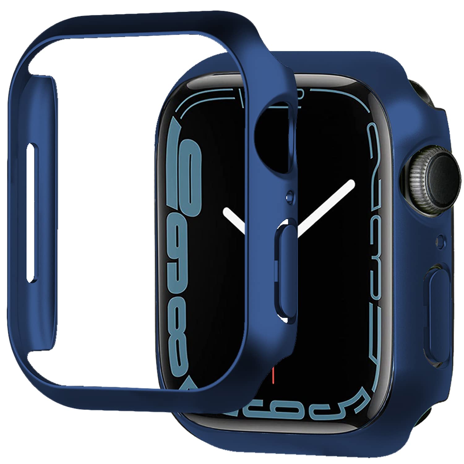 Miimall 2 Pack Case Compatible with Apple Watch Series 8/Series 7 41mm, Hard PC Frame Protective Cover Ultra-Thin All-Around Bumper Protective Shell for Apple Watch 41mm-Blue+Blue