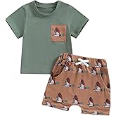 Toddler Baby Boy Girl Mallard Duck Outfits Duck Short Sleeve T Shirts Tops and Shorts Hunting Baby Clothes Set