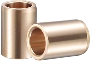 uxcell Sleeve Bearings 10mm Bore 14mm OD 20mm Length Cast Brass Self-Lubricating Bushing 2pcs