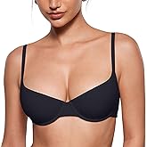 INLYRIC Women's Inbarely Plus Balconette Bra - Demi Unlined No Padding Underwire Comfort Natural Support Everyday Bras