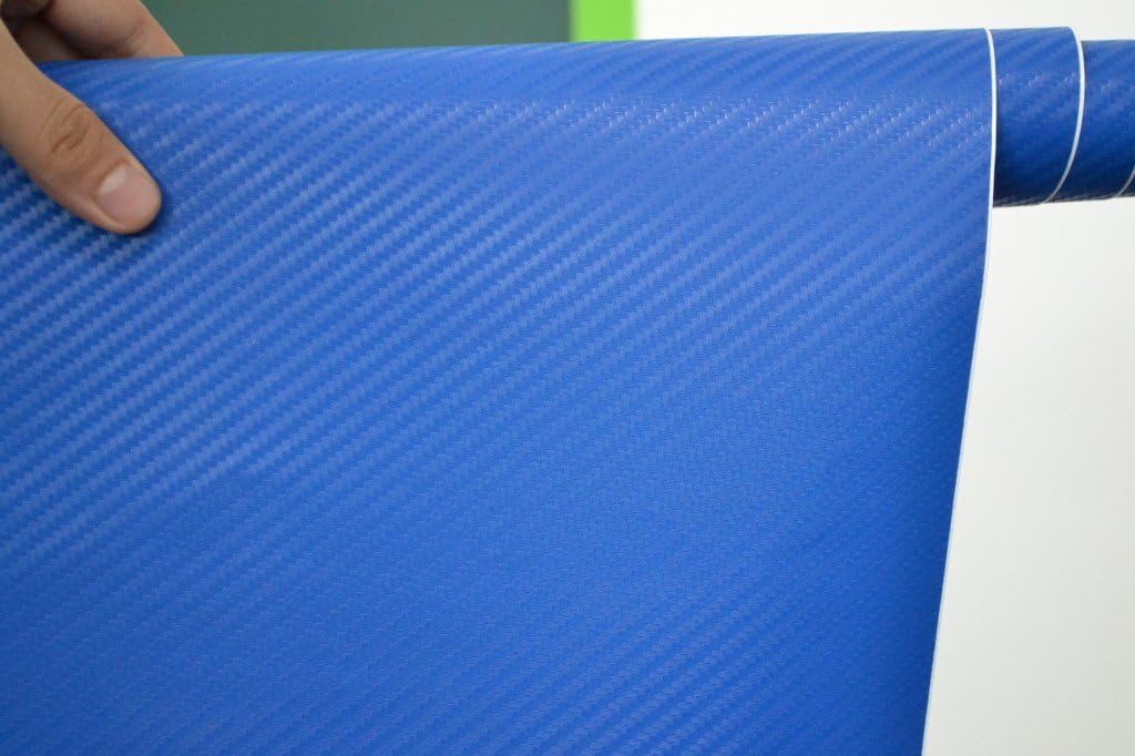 3D Blue Carbon Fibre Car Vinyl Wrap Sheet sticker film Car vinyl Wrapping 50CMx 1.52M (BLUE)