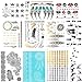 Metallic Temporary Tattoos - 12 Sheets Premium Boho Flash Tattoos for Women Girls,Over 150 Design Body Art Henna Sticker Patten Type:Lace ,Feathers,Bird,DIY Letters ,Crown,Deer Lips Temporary Tattoos