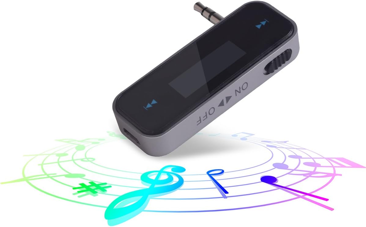 Beinhome FM Transmitter Audio Adapter Car Kit, Wireless in-Car Radio Transmitter Built-in 3.5mm Aux Port for Car iPhone 6s 5 SE iPod iPad Smart Phones MP3 MP4 Audio Players: MP3 Players & Accessories