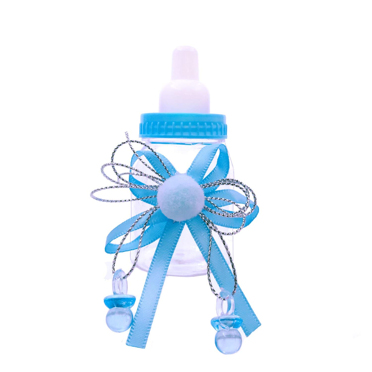 JZK 24 x Blue favour feeding bottle baby shower favour boxes for baby shower boy birthday party