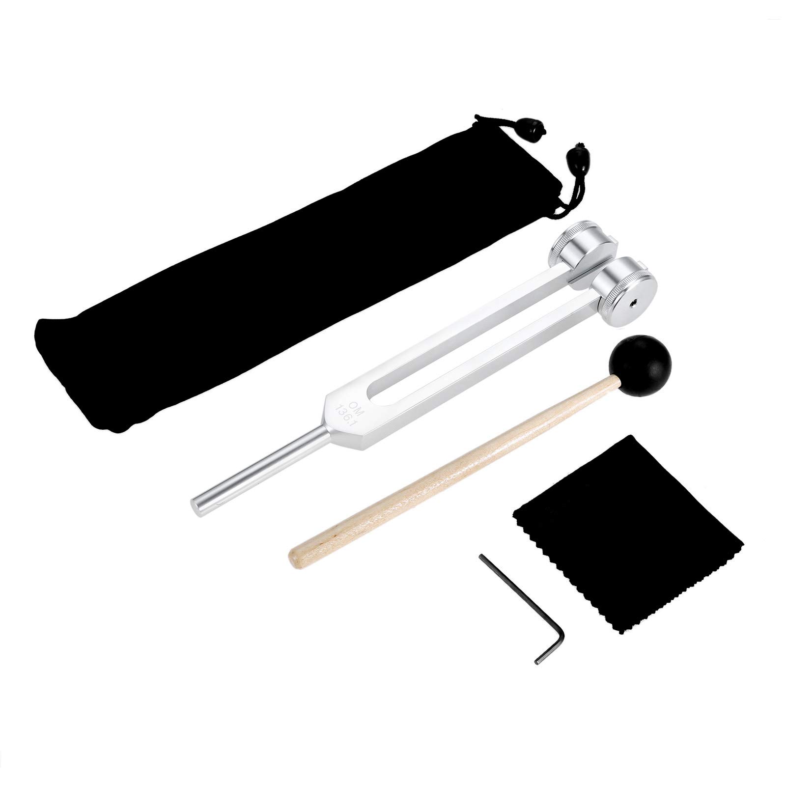 Dreld 136.1Hz Tuning Fork with Silicone Hammer and Bag for DNA Repair Healing, Sound therapy, Perfect Healing, Musical Instrument, Balancing, Healers, Vibration