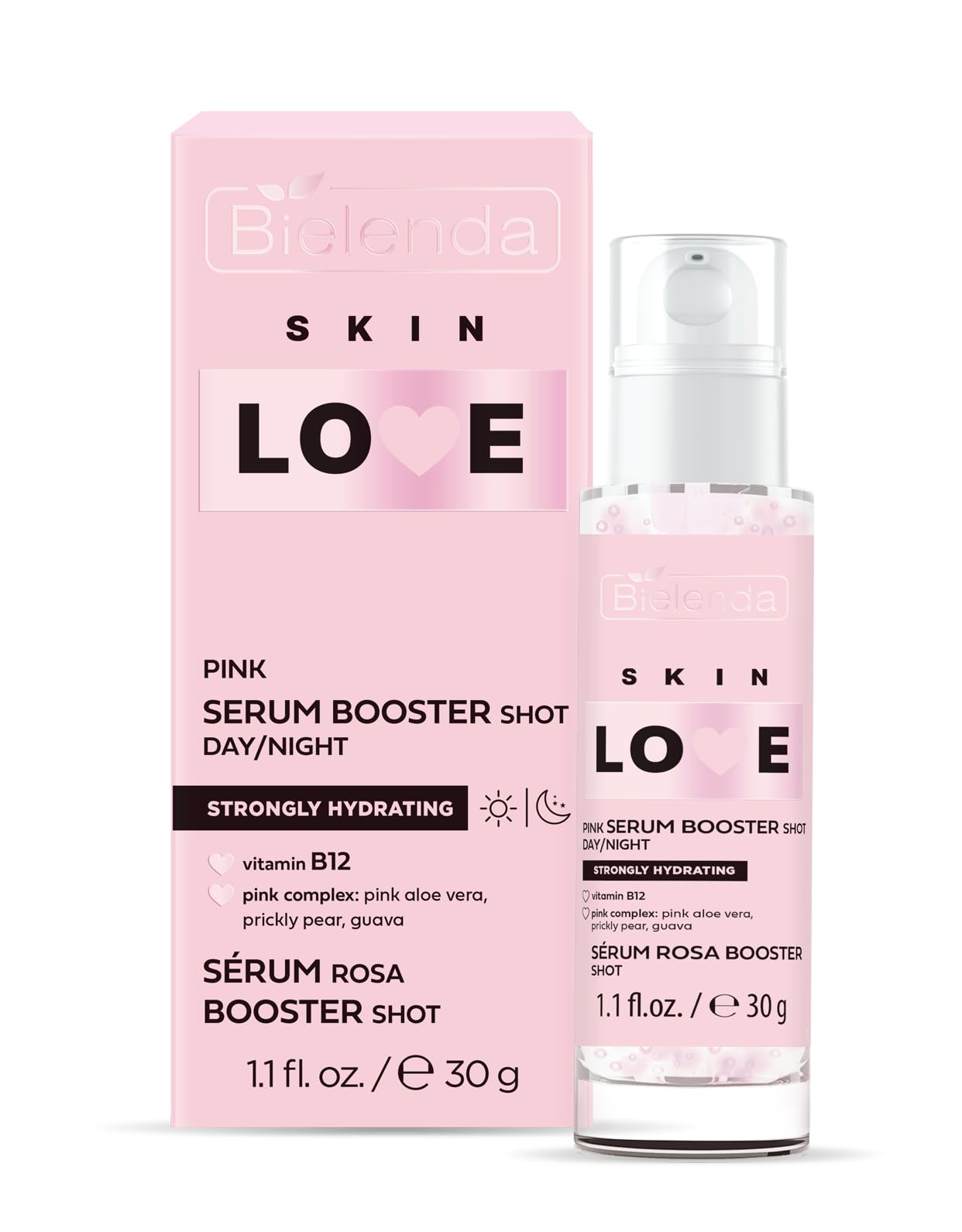 Bielenda SKIN LOVE Strongly moisturizing Pink Booster Shot Serum for daily care day and night, 30 g
