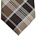 Retreez Modern Classic Plaid Check Styles Woven Microfiber Skinny Tie - Brown