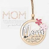 Mom You are The Piece That Holds Us Together Flowers Ornament with Story Card, Mothers Day Hanging Ornament, for Mom Tree Ornaments, Mother's Day Ornaments, Motherhood Gifts