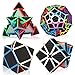 D-FantiX Zcube Carbon Fiber Speed Cube Bundle,3x3 Pyramid Megaminx Square 1 Skewb Cube Puzzle Set