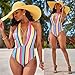 BiggerStore Sexy Women's Striped Push up Swimsuit One Piece Bathing Suit Swimwear Monokini