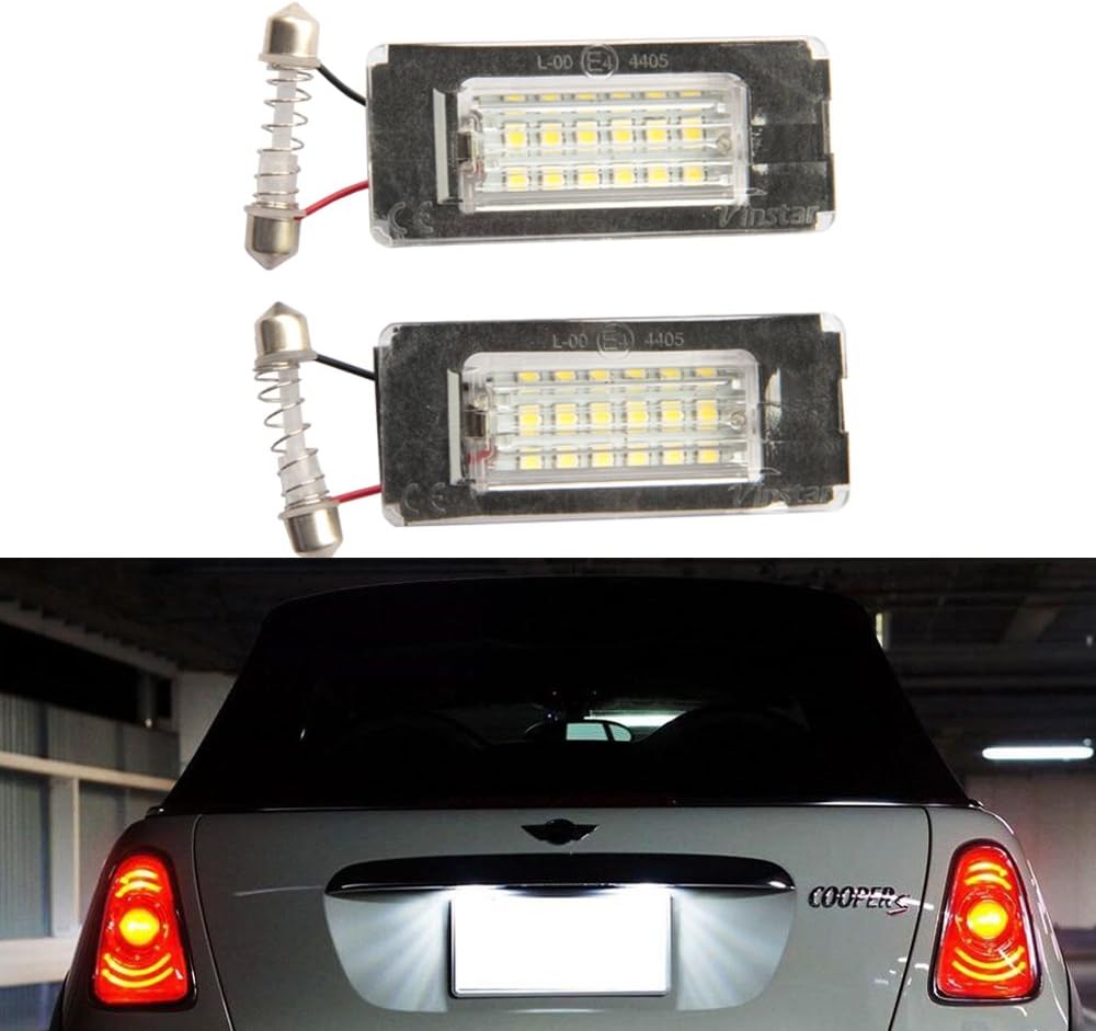 NSLUMO Mini Cooper LED Rear License Plate Light Bulb Assembly Directly Fit for 2006-2014 2nd Gen MINI Cooper R56 R57 R58 R59