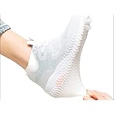 2 PCS Reusable Shoes Cover for Rain, Silicone Shoes Covers for Men Women, Non-Slip Outdoor Waterproof Shoe Protectors Clear Large