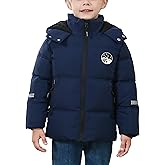 Adigau Boys Winter Parka Coat Fleece Lined Heavyweight Jacket Windproof Hooded Padded Coats Waterproof Jacket 3-12 Years