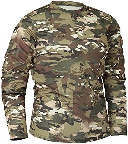 Janice Davis Autumn Spring Men Long Sleeve Tactical Camouflage T-Shirt Quick Dry Military Army Shirt CP L