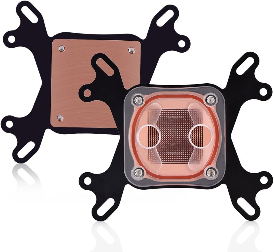 Diyeeni Universal CPU Cooler Radiator, Waterblock G1/4 thread, 50x50mm Copper Base, for INTEL 775/1150/1155/1156/1366