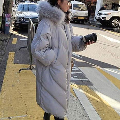 Amazon Co Jp Zxcvb 冬緩いジャケット 膝上に大きな毛皮襟綿コートダウン綿パッド入り学生緩い綿ジャケット Color Gray Size Xl ホーム キッチン