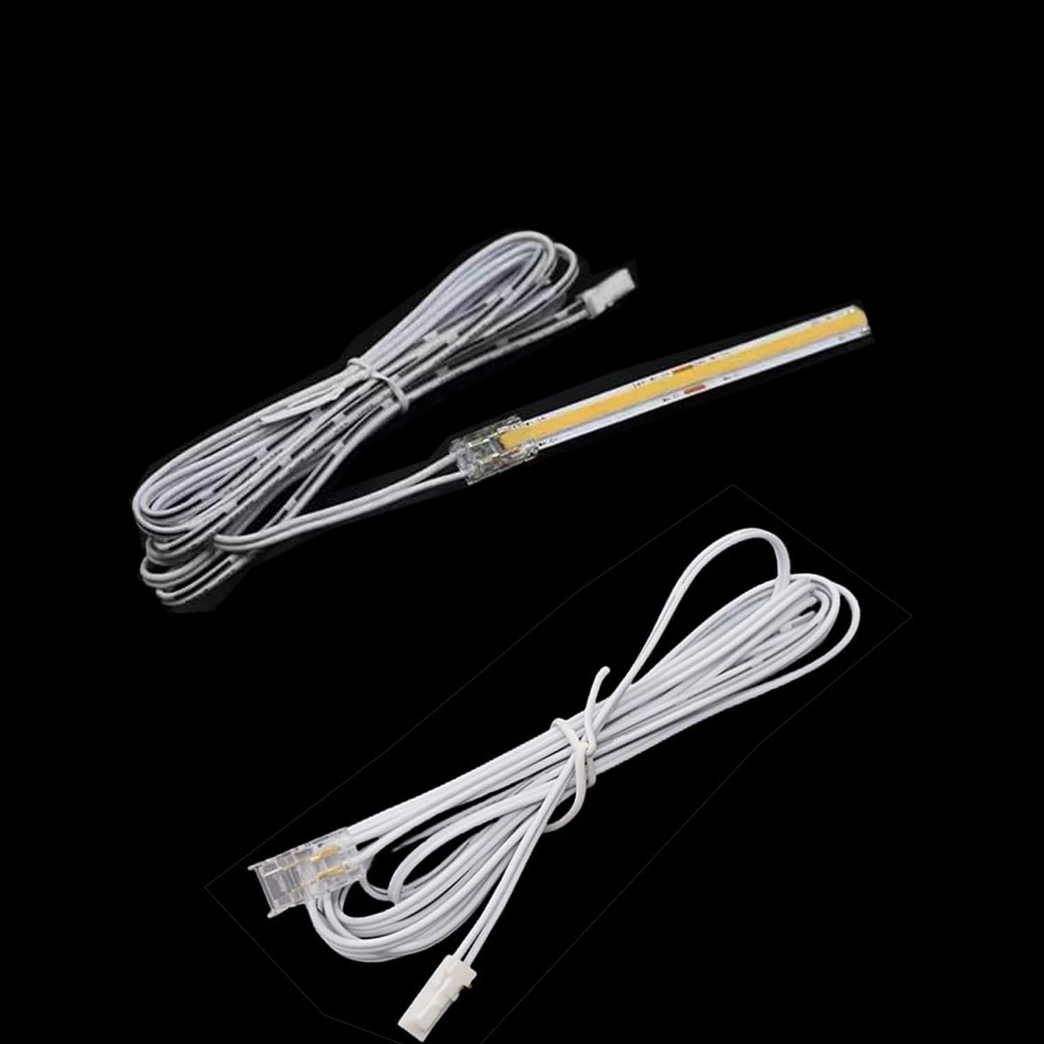 ENQIMAOYI LED Cabinet Light Extension Cord,2pack 2m 2-pin 5mm COB to Male Cable Plug Connector Extension Wire for LED Under cabinet Lights,wardrobe,bedroom, ceiling lights